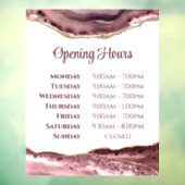 Stof Roze Agate Openingstijden Ruitsticker Raamsticker (Vel 3)