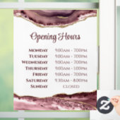 Stof Roze Agate Openingstijden Ruitsticker Raamsticker (Huis)