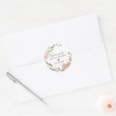 Stof roze bloemige bruidsdouche enveloppe zegel (Envelop)