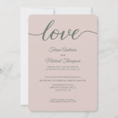 Stof Roze en Groen Moderne Vluchtige Ontvangstkaar Kaart (Voorkant)