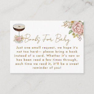 Stof Roze Espresso Martini Boeken Voor Baby Shower Informatiekaartje