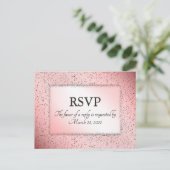 Stof Roze Glitters RSVP met Keuze Menu (Staand voorkant)