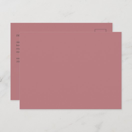 Stof Roze Kleur Sjabloon Briefkaart (Voorkant / Achterkant)