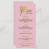 Stof Roze Menu - 3d Goud Tex Minimalistisch Design (Voorkant / Achterkant)