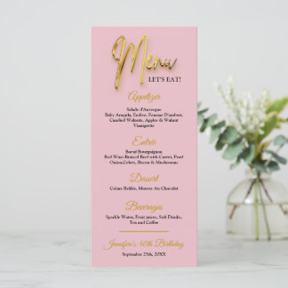 Stof Roze Menu - 3d Goud Tex Minimalistisch Design