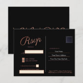 Stof Roze Reactiekaart RSVP Kaartje (Voorkant / Achterkant)