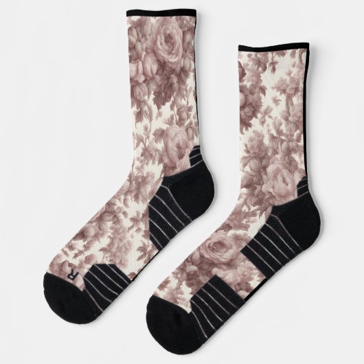 Stof Roze Roze Marmer Toile Crew Soks - Passend Sokken (Links)