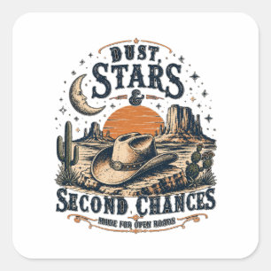 Stof Sterren Tweede Kans Western Design Vierkante Sticker