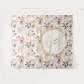 Stof Stof Roze Bloem Sfeervolle Verjaardagsfeest B Wandkleed (Voorkant (horizontaal))