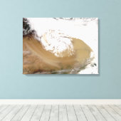 Stof storm in Noord-China 2 Canvas Afdruk (Insitu (Houten vloer))