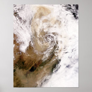 Stof storm in Noord-China Poster