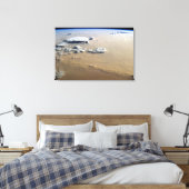 Stof Storm over de Zeeen van de Sahara. Canvas Afdruk (Insitu (Slaapkamer))