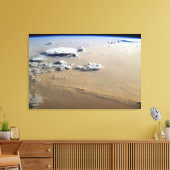 Stof Storm over de Zeeen van de Sahara. Canvas Afdruk (Insitu (Woonkamer))