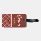 Stof van bruin en van eiwit, geverfd bagagelabel (Achterkant horizontaal)