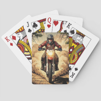 Stof & Vastberadenheid Vol Gas Motocross Pokerkaarten