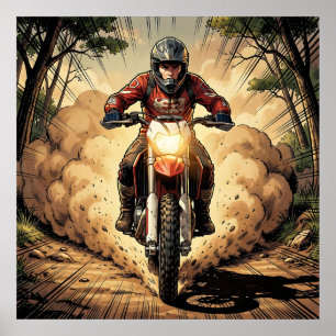 Stof & Vastberadenheid Vol Gas Motocross Poster