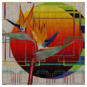 Stof | Vogel van de Paradise Geometric Sunset (Close Up)