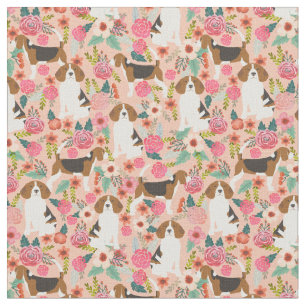 Stof voor beagles - Bloemen Roze