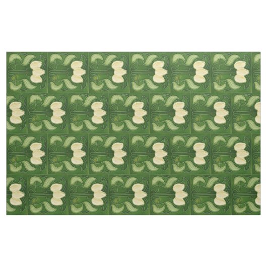 Stof - witte Tulpen Halve Brick geroteerd (Fat Quarter)