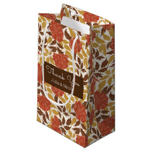 Stofachtig Brunt Oranje Pioen Bloemen Herfst Bruil Klein Cadeauzakje