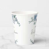 Stofblauw bloemeneucalyptus vrijgezellenfeest papieren bekers (Rechts)