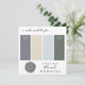 Stofblauw Geel & Groen Kleurenpaletkaart Kaart (Staand voorkant)