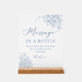 Stofblauw Huwelijksboodschap In Eén Fles Acryl Bord (Voorkant)
