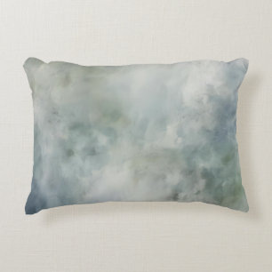 Stofblauw Saliegroen Wit Aquarel Abstract Accent Kussen