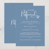 Stofblauw, uitstel van de bruiloft aankondiging (Voorkant / Achterkant)