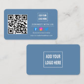 Stofblauw Volg Scan om verbinding met ons te maken Visitekaartje (Voorkant / Achterkant)