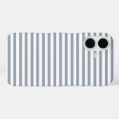 Stofblauw & Wit Moppig Horizontaal Gestreept Case-Mate iPhone Case (Achterkant (horizontaal))