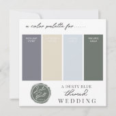 Stofblauwe gele en groene kleurpaletkaart kaart (Voorkant)