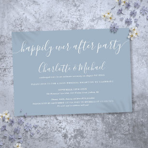 Stofblauwe Happily Ever After Feest Huwelijk Kaart