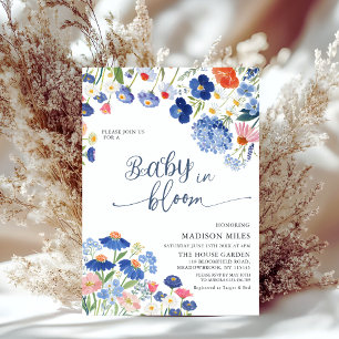 Stofblauwe Korenbloemwei Baby in Bloom Shower Kaart