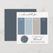 Stofblauwe marine en grijze kleurpaletkaart kaart (Voorkant / Achterkant)