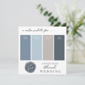 Stofblauwe marine en grijze kleurpaletkaart kaart (Staand voorkant)