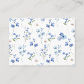 Stofblauwe Parels & Prosecco Aangepaste Bruidsmeis Informatiekaartje (Achterkant)