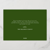 Stofblauwe Sier Baby Aankondiging Kerstkaart (Achterkant)