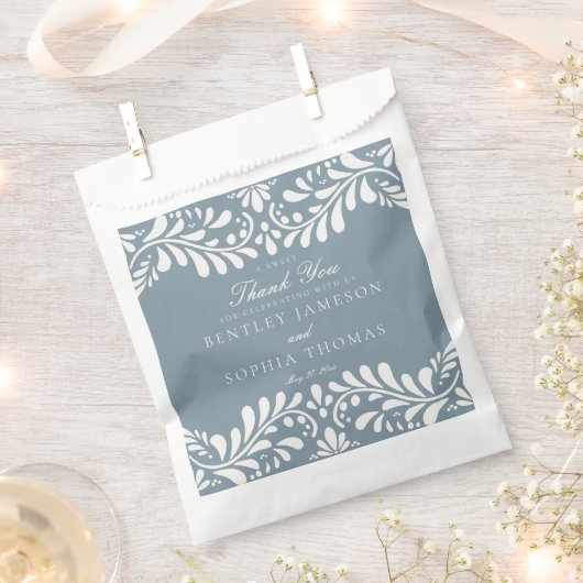 Stofblauwe Talavera-tegels Fiesta-huwelijksdessert Bedankzakje (Geknipt)