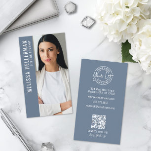Stofbloauw Professionele Fotologo Visitekaartje