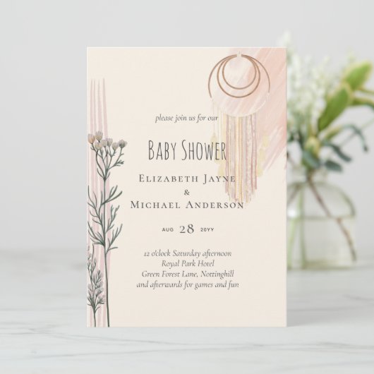 Stofbloauwe Baby Shower Boho (Staand voorkant)