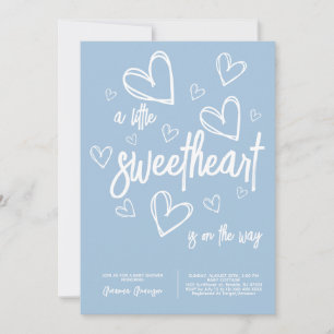 Stofbloauwe Minimale Jongens Baby Shower Kaart