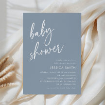 Stofbloauwe Minimalistische Baby Shower