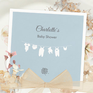 Stofbloauwe Minimalistische Baby Shower voor Jonge Servet