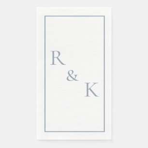 Stofbloauwe Monogram Eerste Letters Trouw 2025 Servet