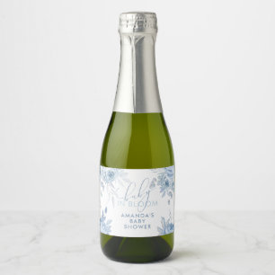 Stofbloem Baby in Bloom Baby Shower Sparkling Wijnetiket