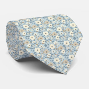 Stofbloem Blauw Beige Bloemstuk Bruidegom Bruidsjo Stropdas