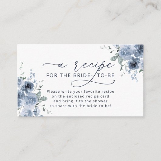 Stofbloem Blauw Bloem Bruiloft Borrel Recept Verzo Informatiekaartje (Voorkant)