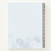 Stofbloem Blauw Bloemig Chic Gepersonaliseerde Tro Notitieboek (Achterkant)
