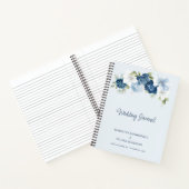 Stofbloem Blauw Bloemig Chic Gepersonaliseerde Tro Notitieboek (Binnen)